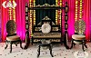  Royal Black Gold Wedding Swing Seat & Chairs