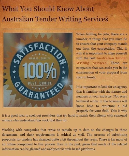What You Should Know About Australian Tender Writing Services