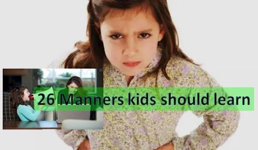 Manners that kids should learn