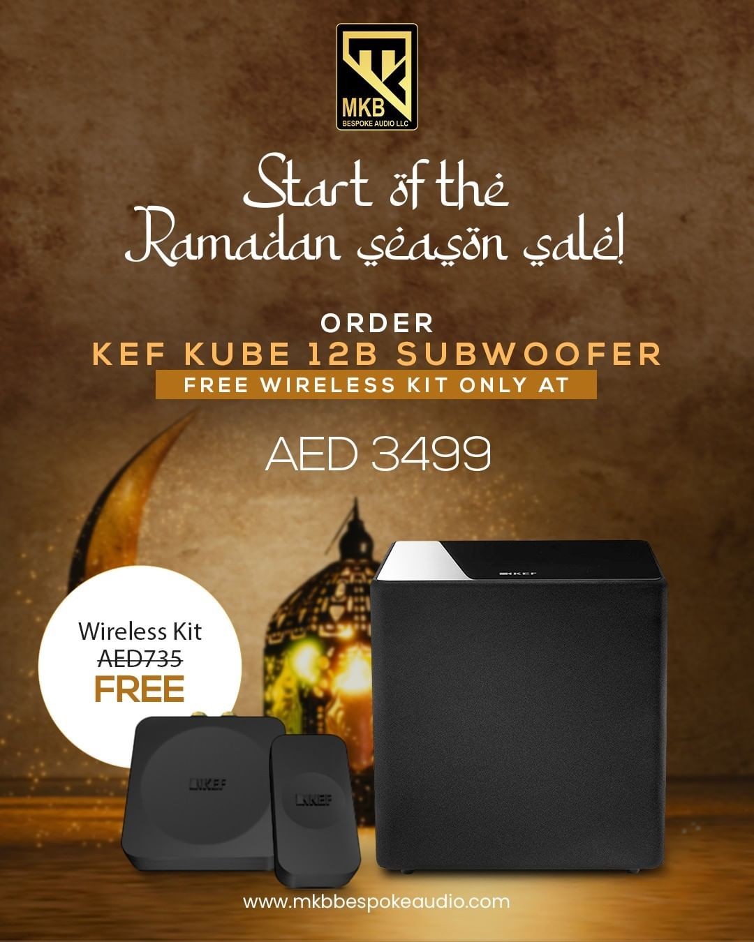 WIRELESS KIT FREE with KEF KUBE 12b SUBWOOFER at AED 3499 