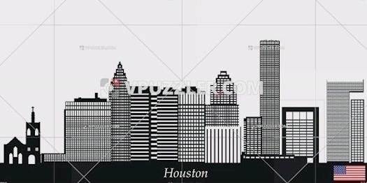 Stock Image - Illustration skyscrapers in the Houston City