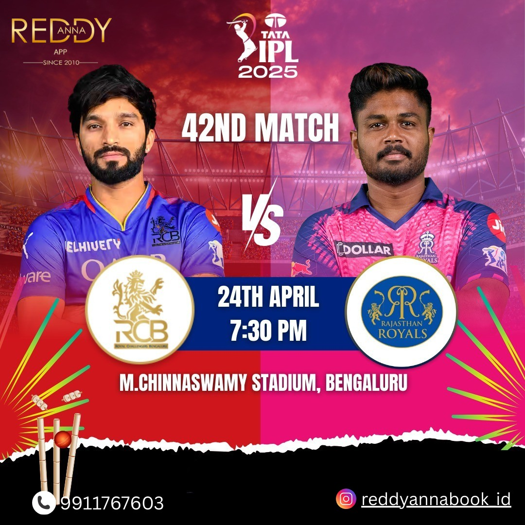 Reddy Book: Your Gateway to the Biggest IPL 2025 Match – RCB vs RR, Live from Bengaluru!