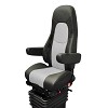 National Admiral ComforTek Black and Gray Genuine Leather Driver Truck Seat