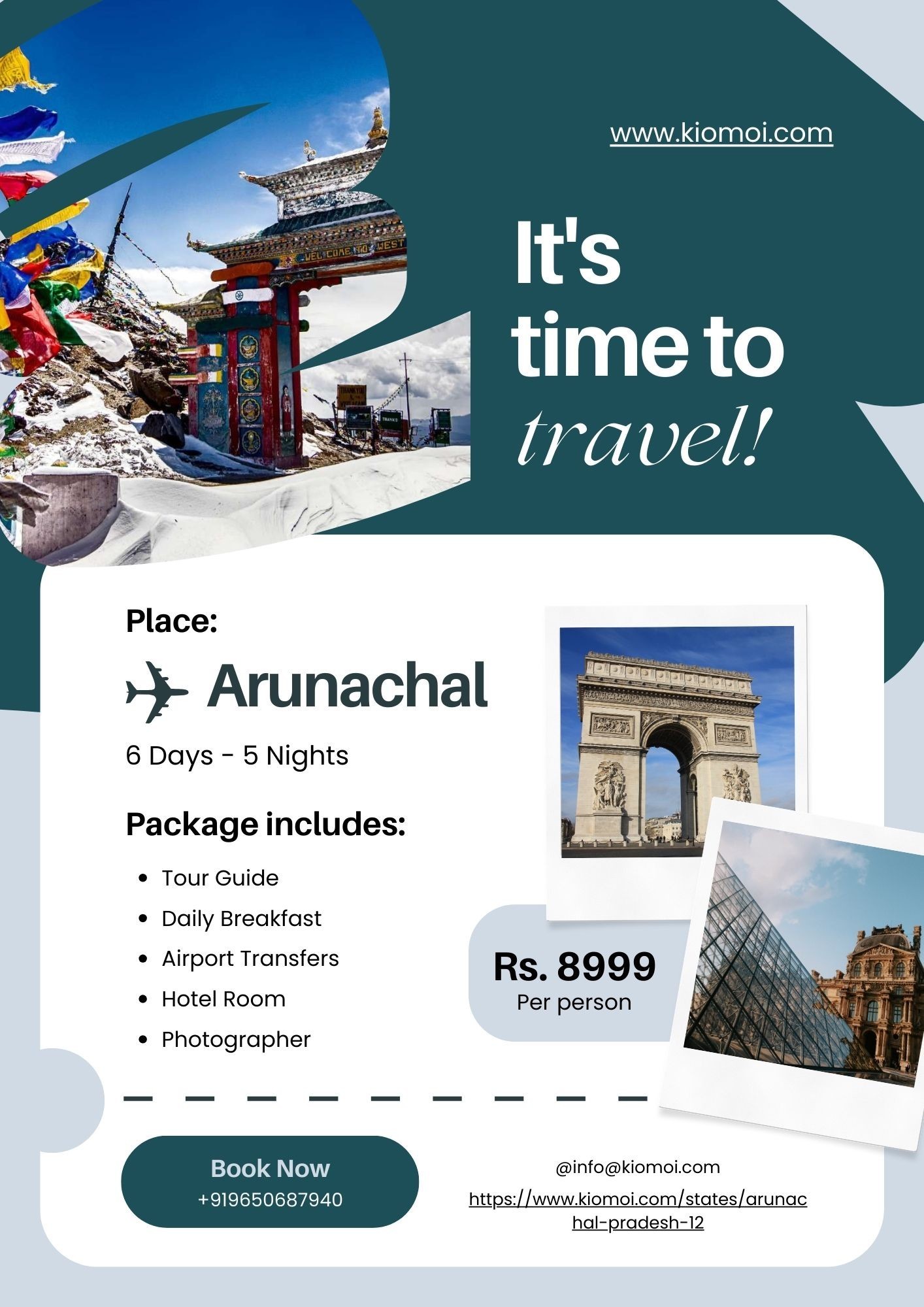 Kiomoi giving 30% discount on Arunachal tour packages
