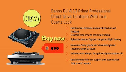 Denon DJ VL12 Prime Professional Direct Drive Turntable With True Quartz Lock