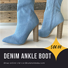 Denim Ankle Boot For Women - Blue Jean Baby