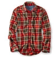 Red and Brown Busy Plaid Shirts