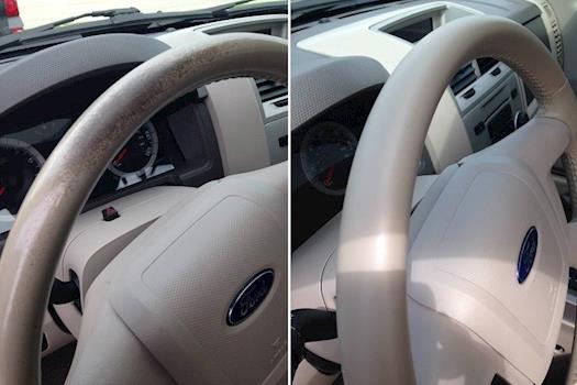 Fibrenew Fort Wayne steering wheel before and after