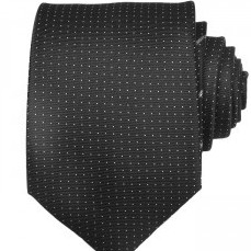 Black/Silver With Silve Dots Striped Men's Skinny Neckties