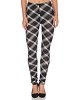 Black and White Drainpipe Flannel Pants