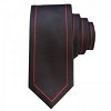 Black with Red Outline Vintage Skinny Tie
