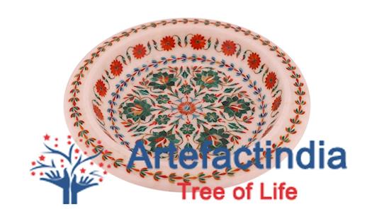 Decorative Marble Fruit Bowl | Lotus Leaf Bowl - Artefactindia