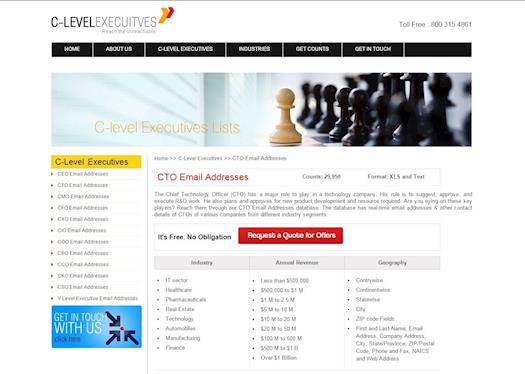 Reach specialized markets, professionals and trade bodies with CTO E-mail List