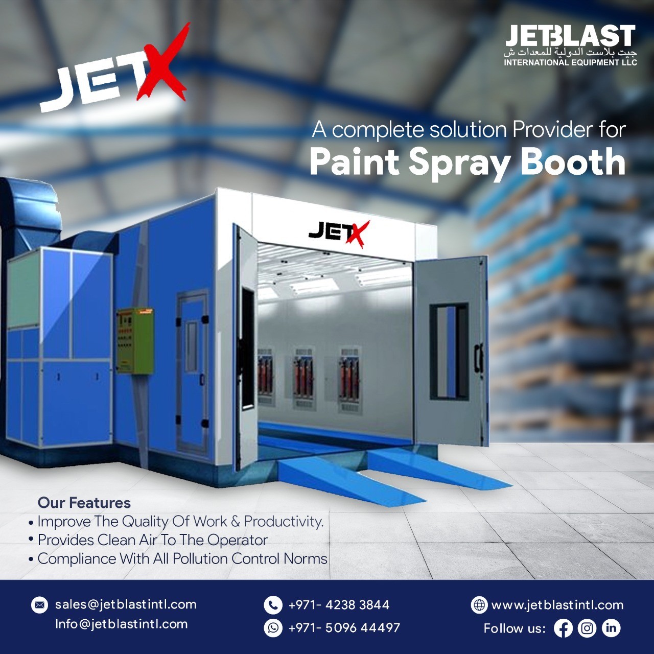 Paint booth manufacturers | JETBLAST International Equipments LLC