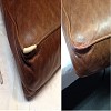 Dog damaged sofa repair before and after