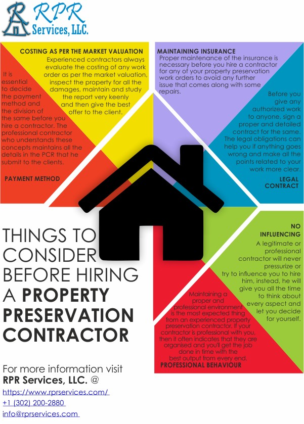 What are the things to consider before hiring a property preservation contractor?