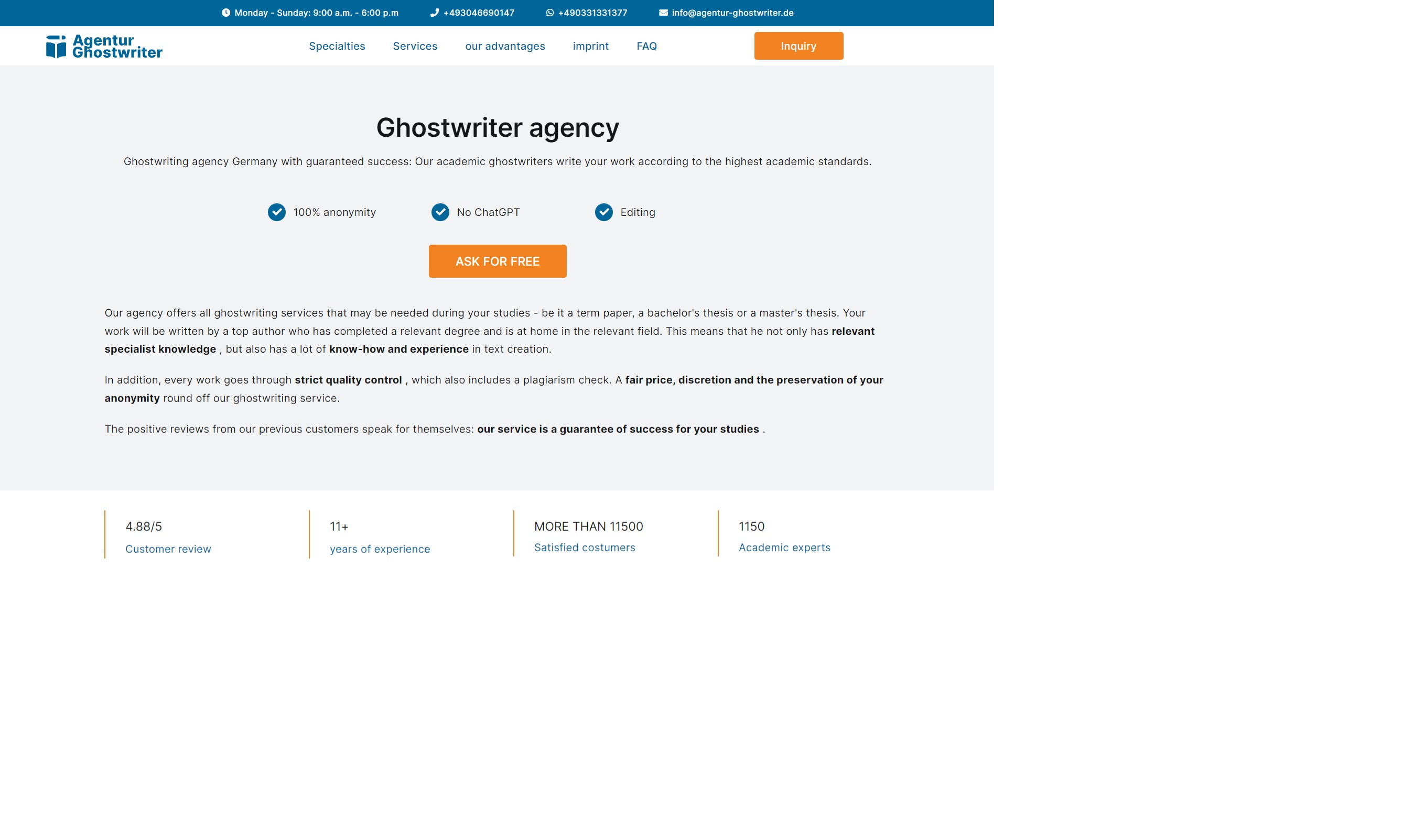 Website - Agentur Ghostwriter