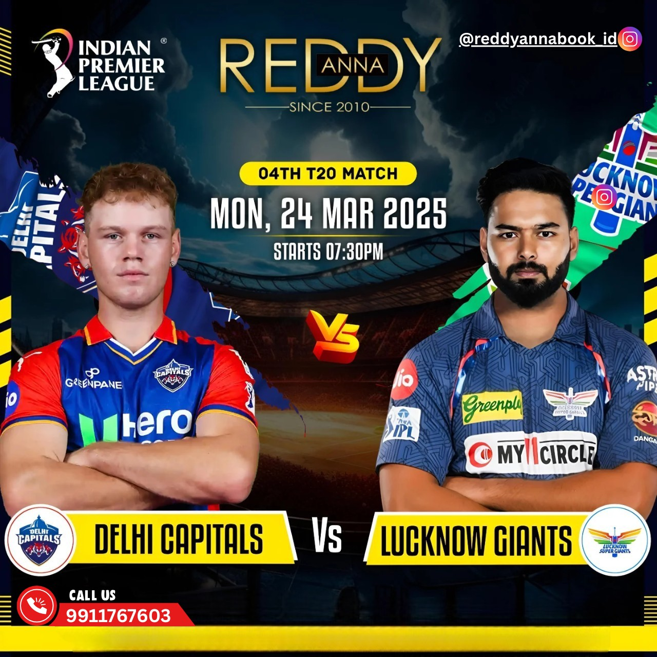 Reddy Anna WhatsApp Number: Book Your IPL 4th Match Tickets for Delhi Capitals vs Lucknow Super Gian
