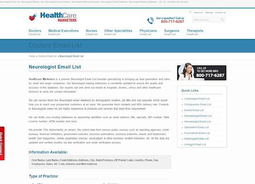 We put in a lot of effort to provide you with accurate Neurologist E-mail Lists