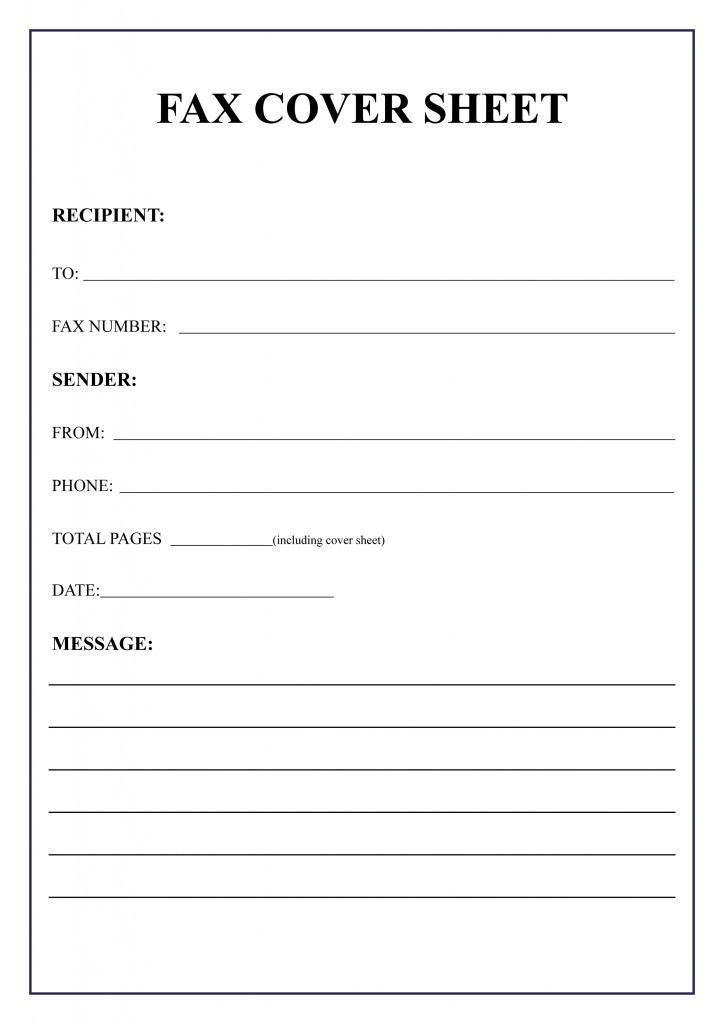 Free Blank fax cover sheet