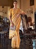 Astonishing Yellow Floral Printed Cotton Contemporary Wear Saree