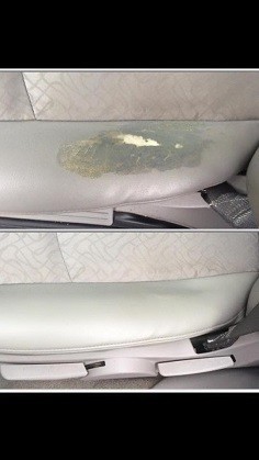 car interior tear repair before and after