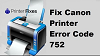 Canon Printer error code 752- PrinterFixes