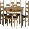 Corona Extending Dining Set (1+6) with Brown Chairs