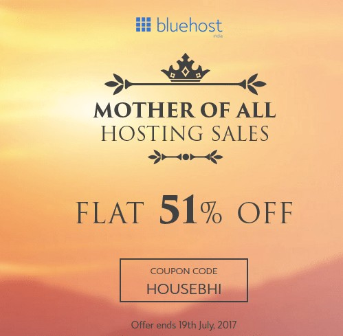Bluehost India 51% Off On All Hosting