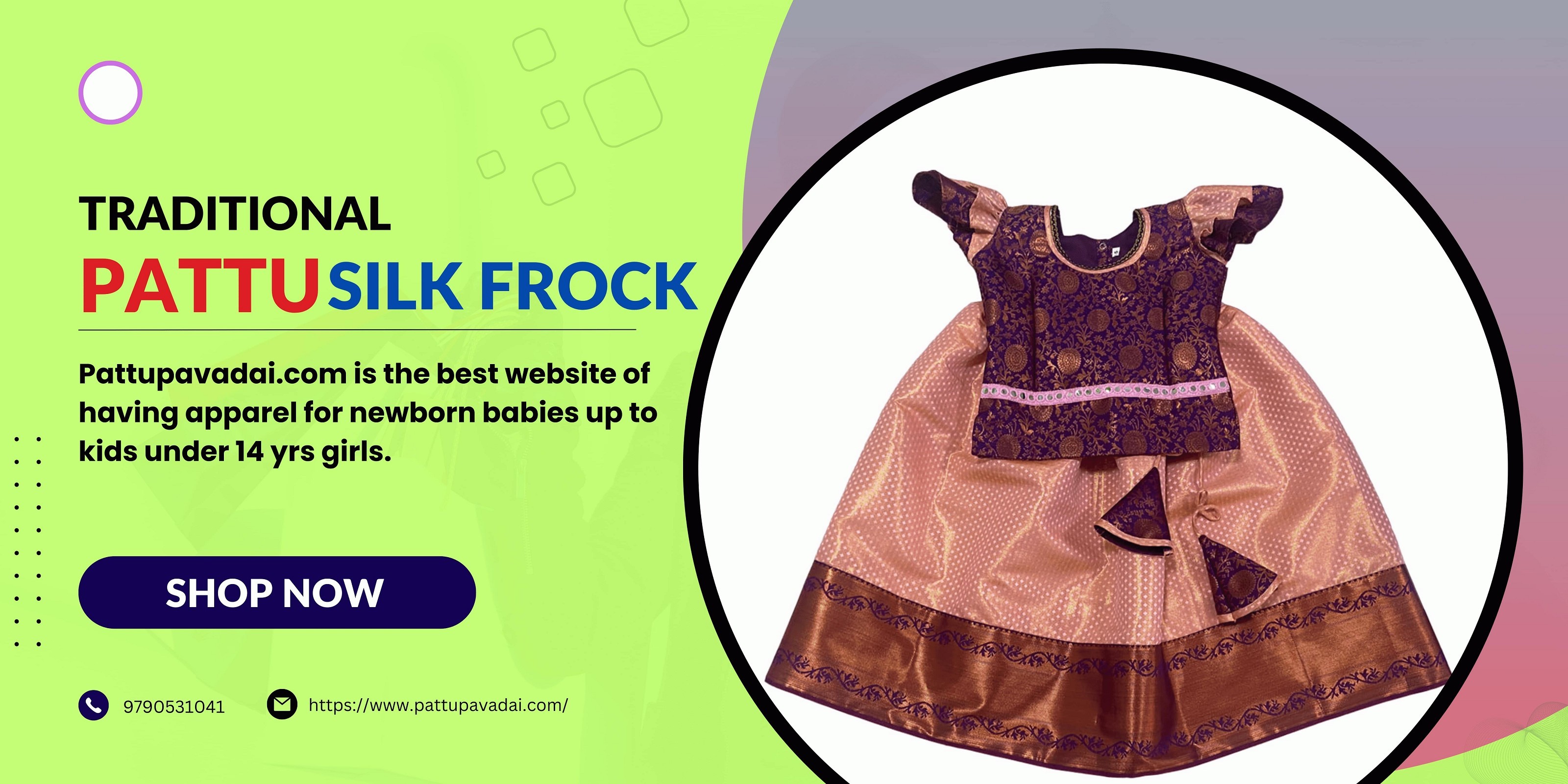 Buy latest long pattu frock desisgn