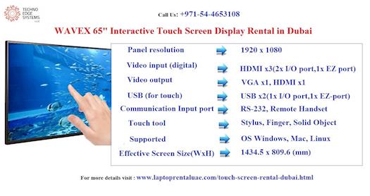 Wavex 65'' Interactive Touch screen Specifications