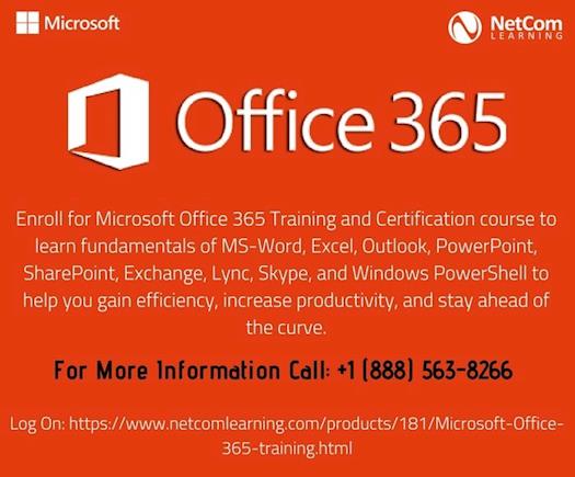 Master Microsoft Office 365 with Official Microsoft Office 365 training and Certification. 