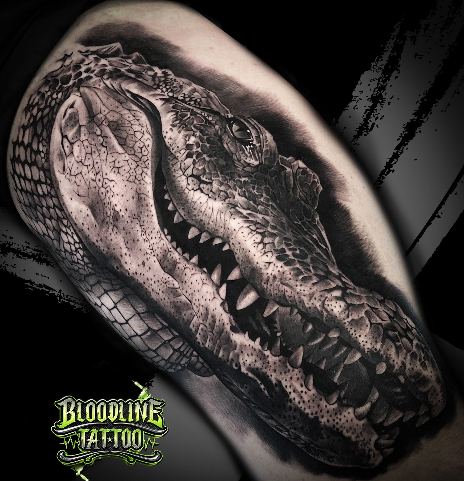 Croc Realistic Tattoo Design
