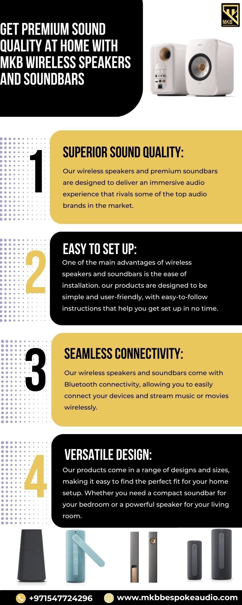 Get Premium Sound Quality at Home With MKB Wireless Speakers and Soundbars