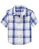 Bright Indigo Checked Baby Shirts Wholesale