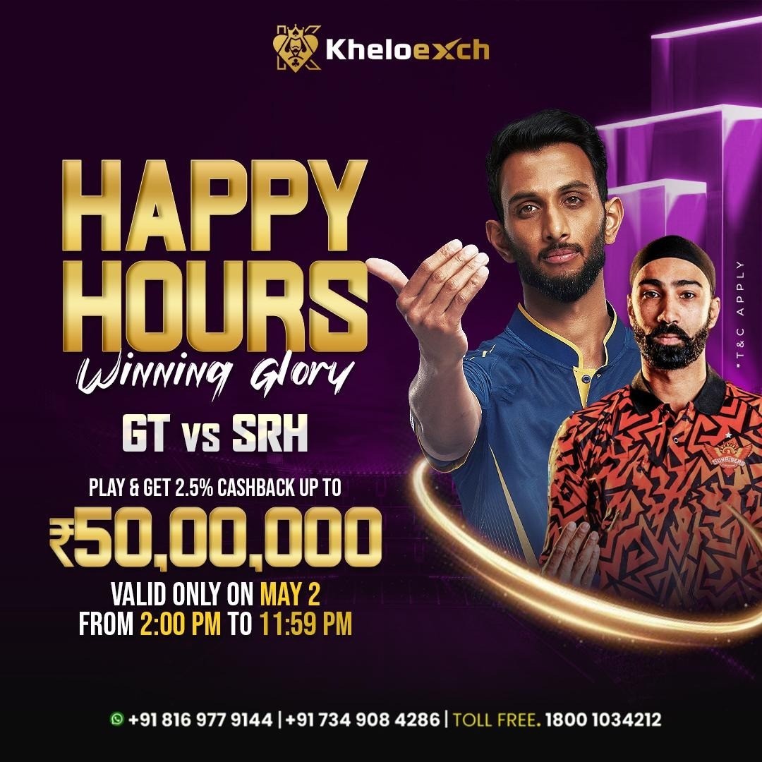 Play GT vs SRH Happy Hours Game on Kheloexch and Win Big