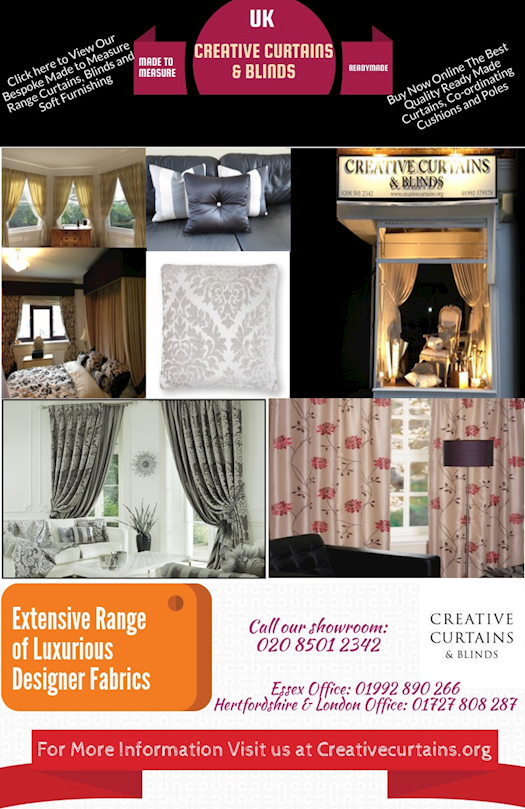 Curtains and Blinds at South Woodford, Wanstead, & Breantwood - Creative Curtains