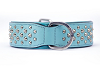 Baby Blue Leather Dog Collar