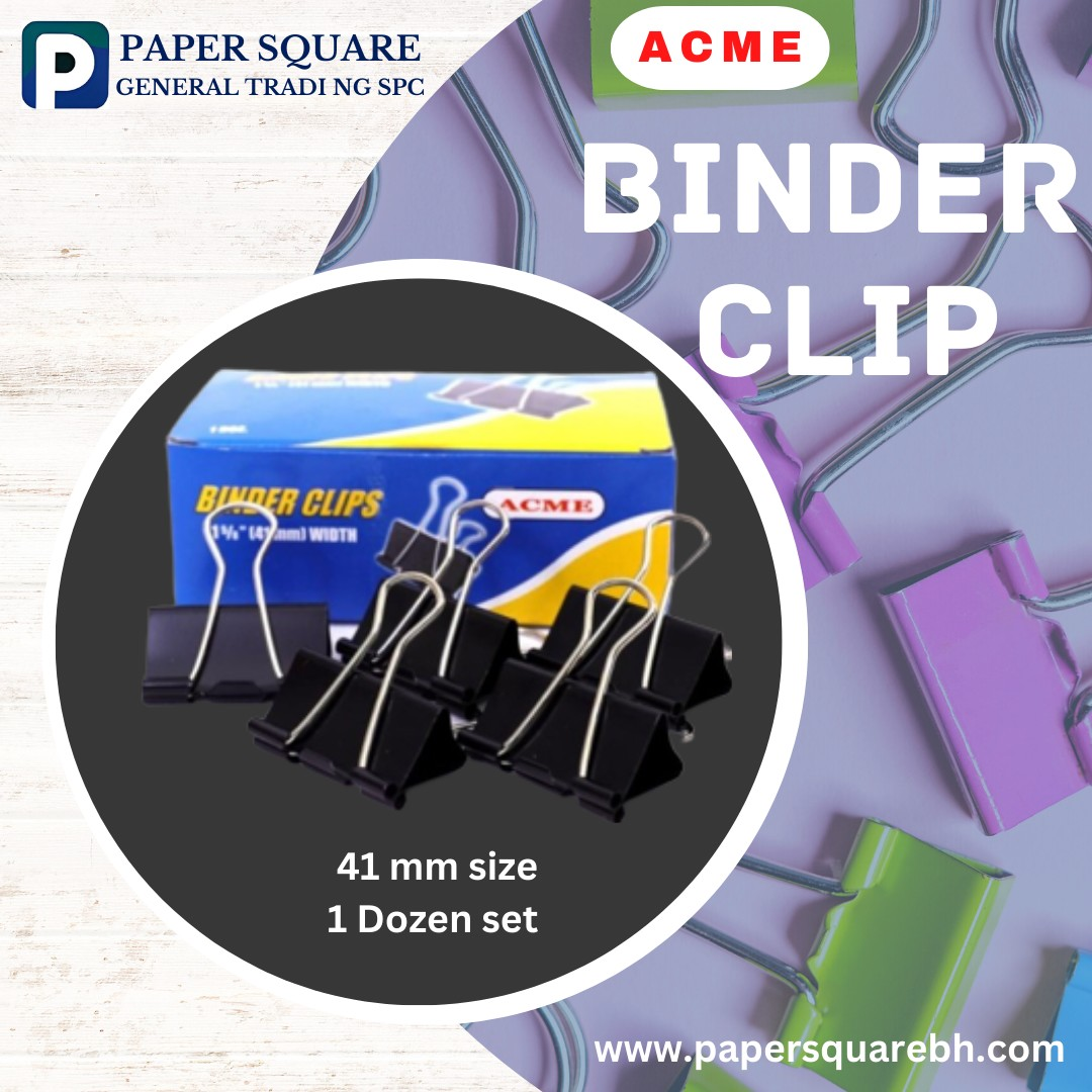 Black Colour Binder Clip For Office Uses