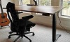 Home office setup with desky desk and chair