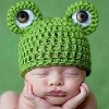 Newborn Crochet Green Frog Hat