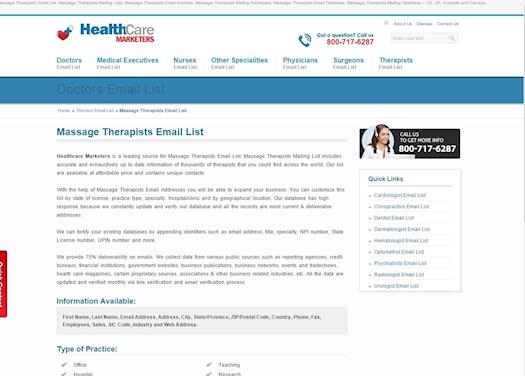 Send personalized messages to earn improved business profits with the Massage Therapists Email Lists