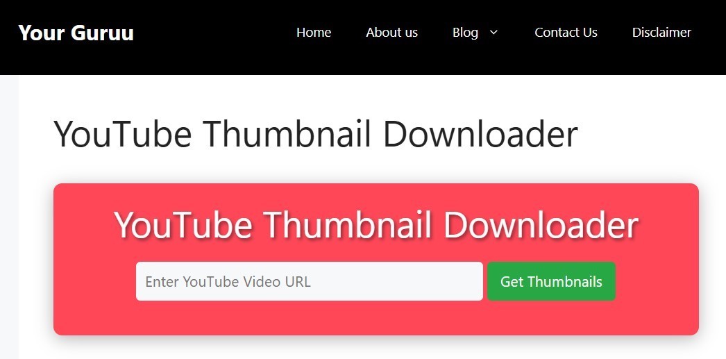 YouTube Thumbnail Downloader