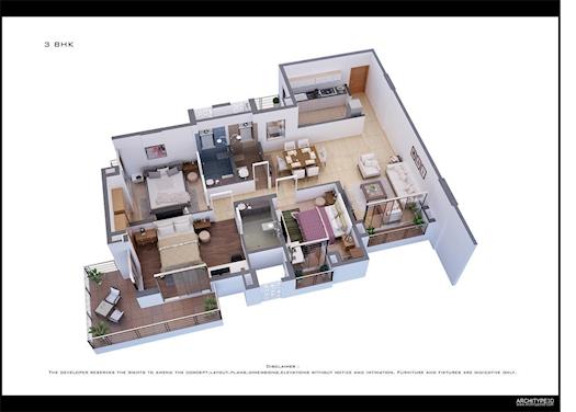 Capitol Heights Nagpur - 3 BHK Apartment Floor Plan