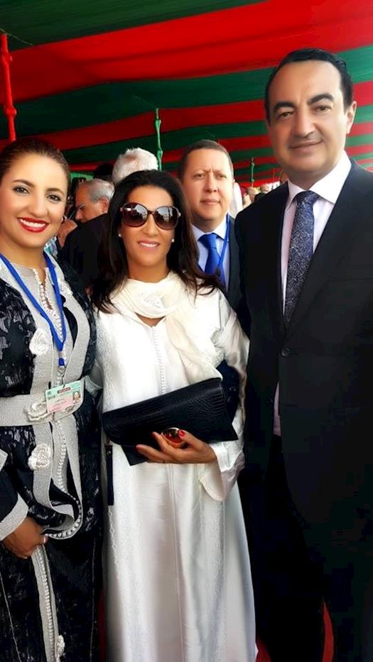 Mohamed Dekkak with Aziza Sehli (from Spain) on the Allegiance Ceremony for his Majesty King Mohamme