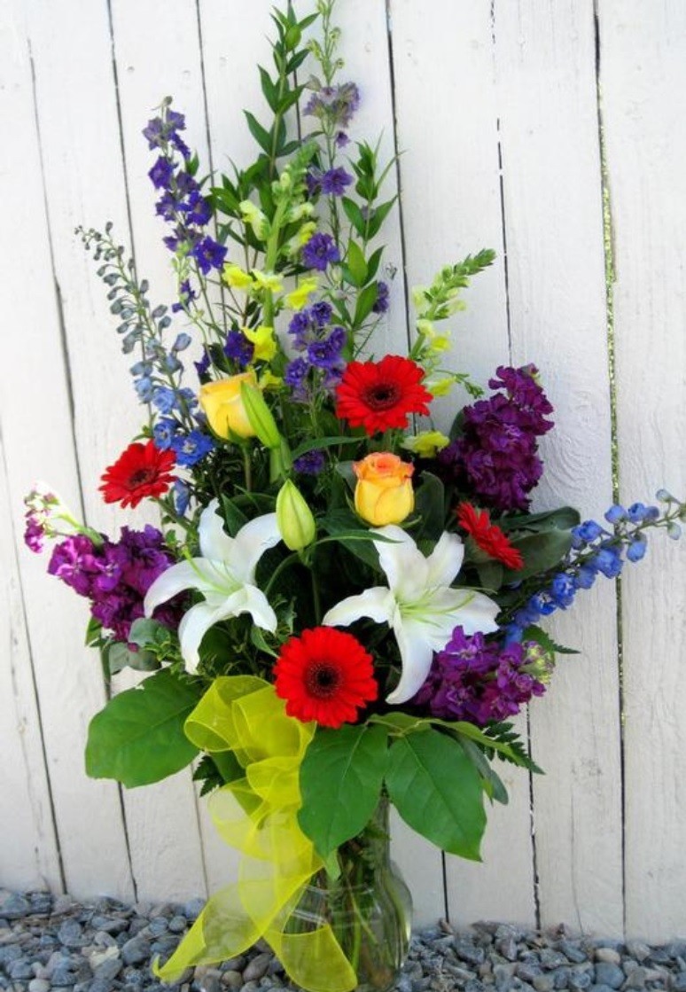 Just Because Flowers & Gifts Custom Multicolor Floral Arrangement