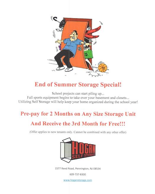 End of Summer Storage Special!
