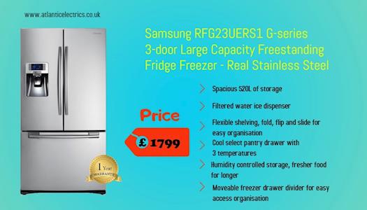 Samsung RFG23UERS1 G-series Freestanding Fridge Freezer - Stainless Steel
