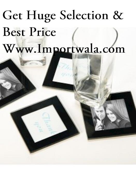 Black Glass Coaster/Frames Set of 4