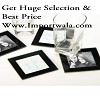 Black Glass Coaster/Frames Set of 4